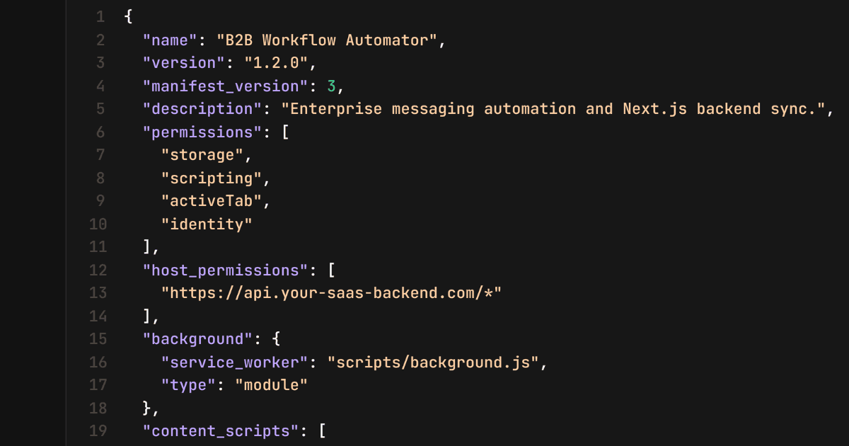 chrome extension manifest.json
